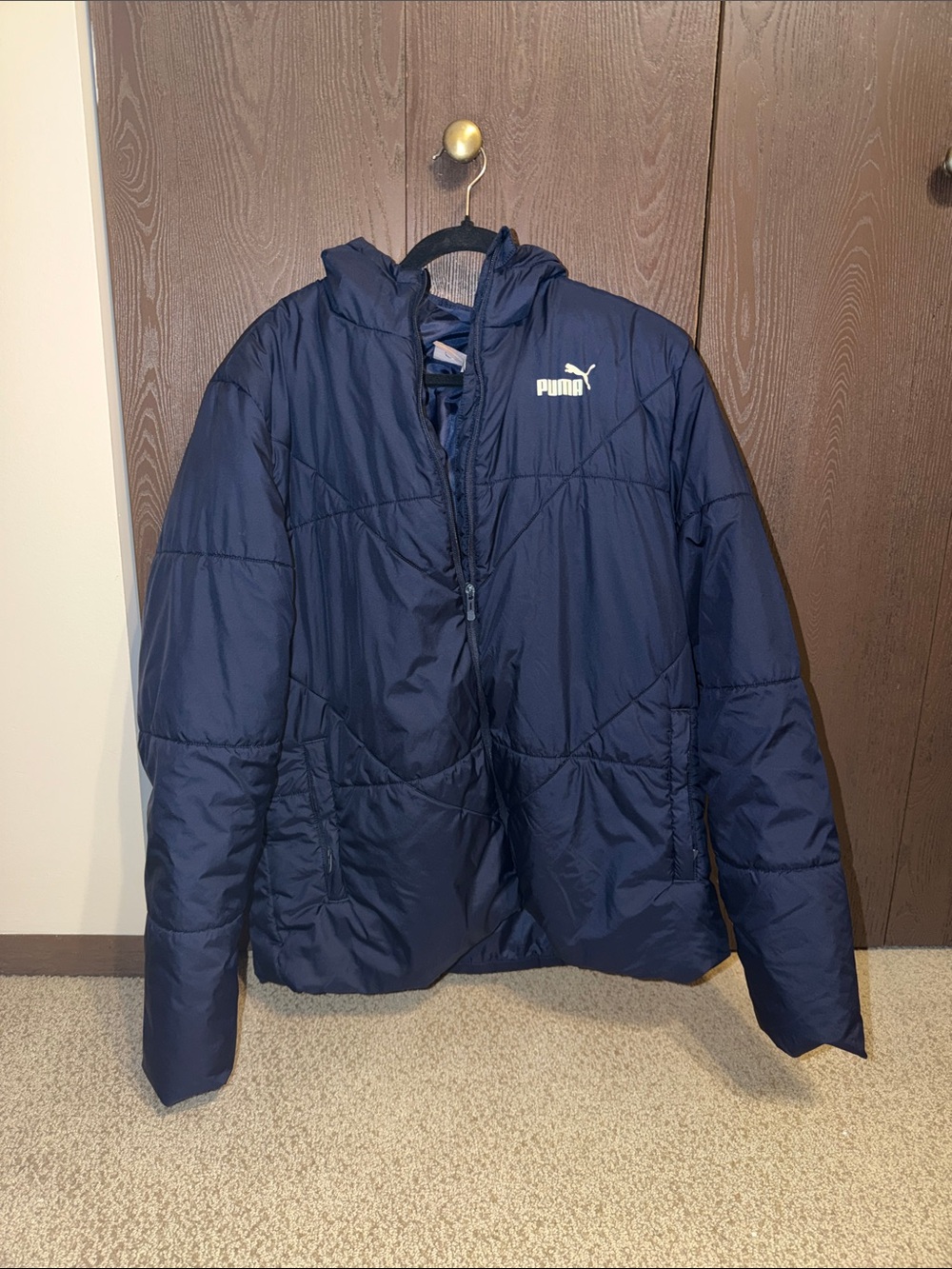 Puma Navy Hooded Puffer Jacket